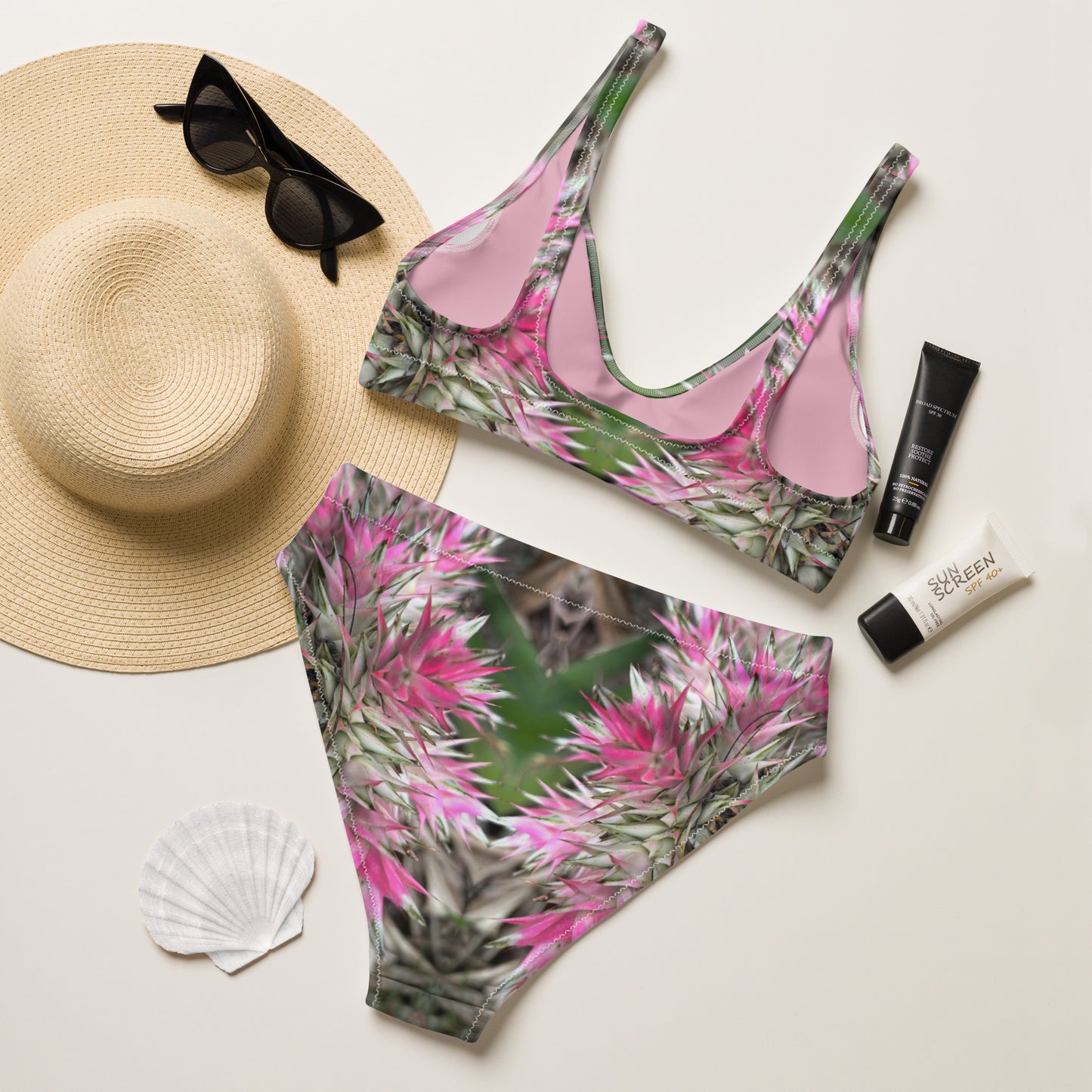 Sassy Pink Stellata Kaleidoscope - High Waisted Bikini