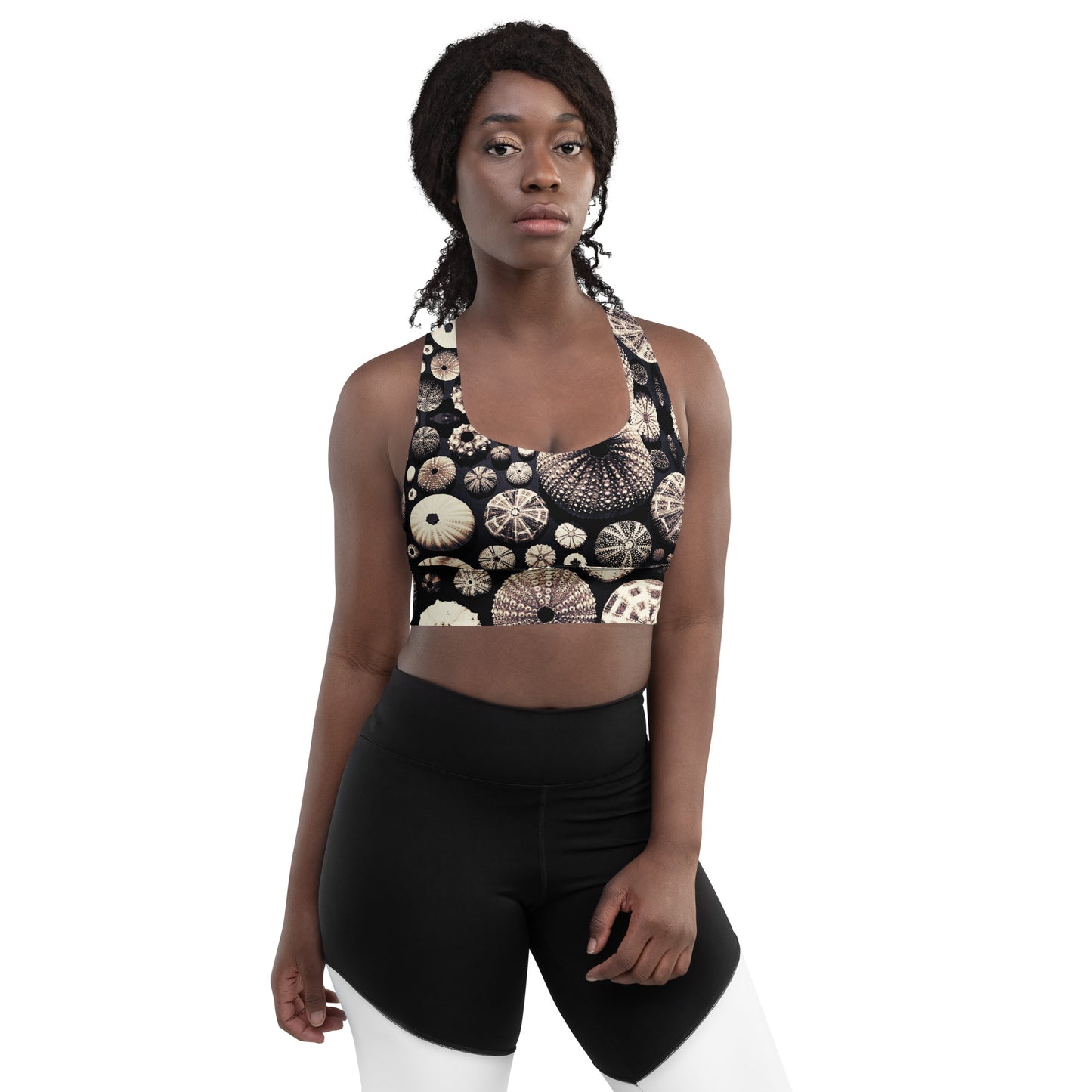Urchin Glad You Came? - Longline Sports Bra (Black Background)