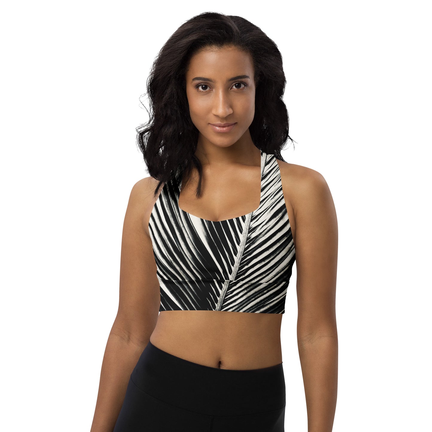 Pondering Palm - Longline Sports Bra