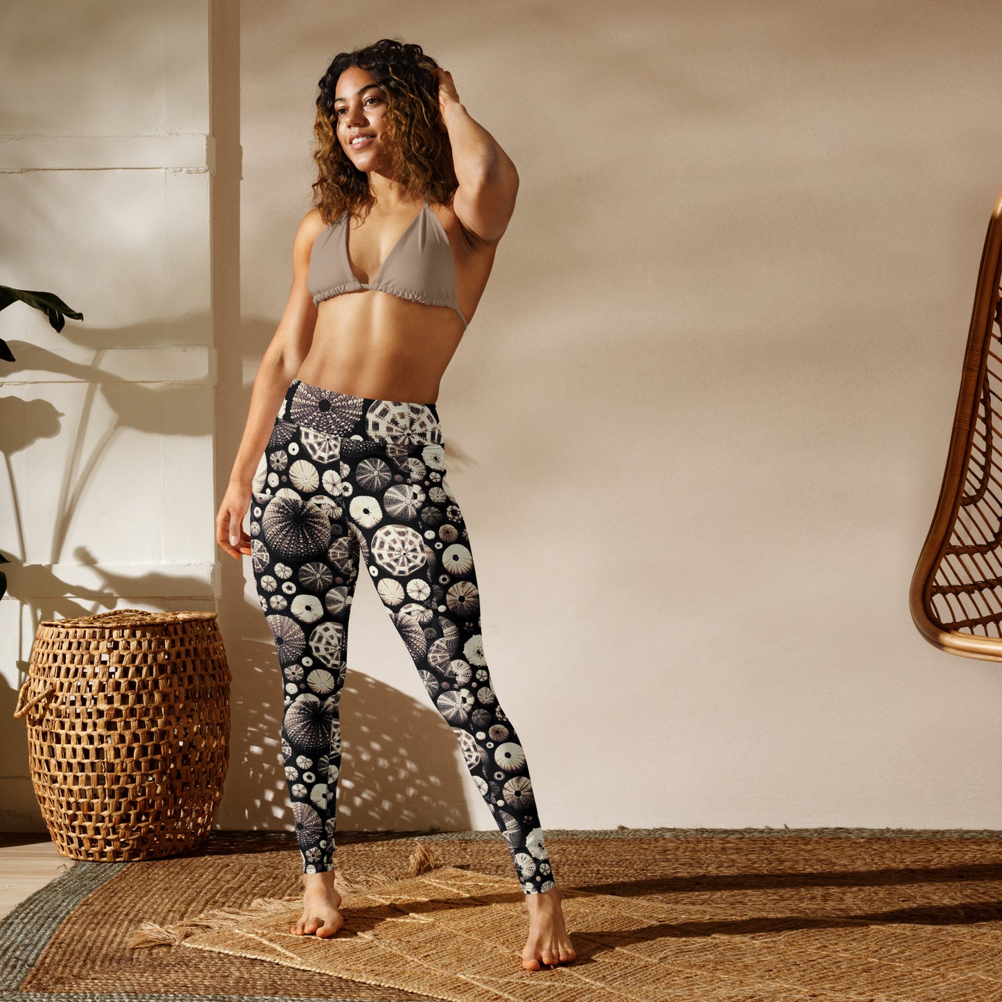 Urchin Glad You Came? - Athletic Leggings (Black Background)