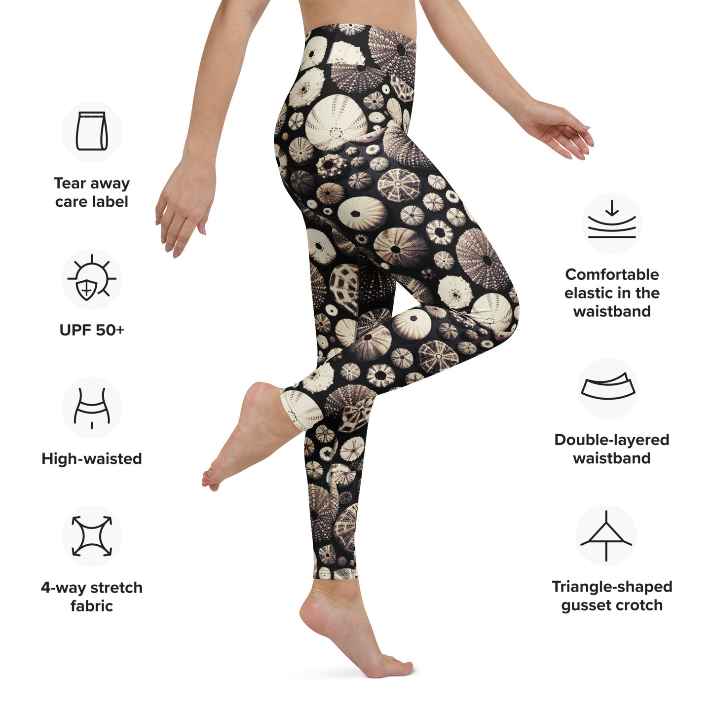 Urchin Glad You Came? - Athletic Leggings (Black Background)