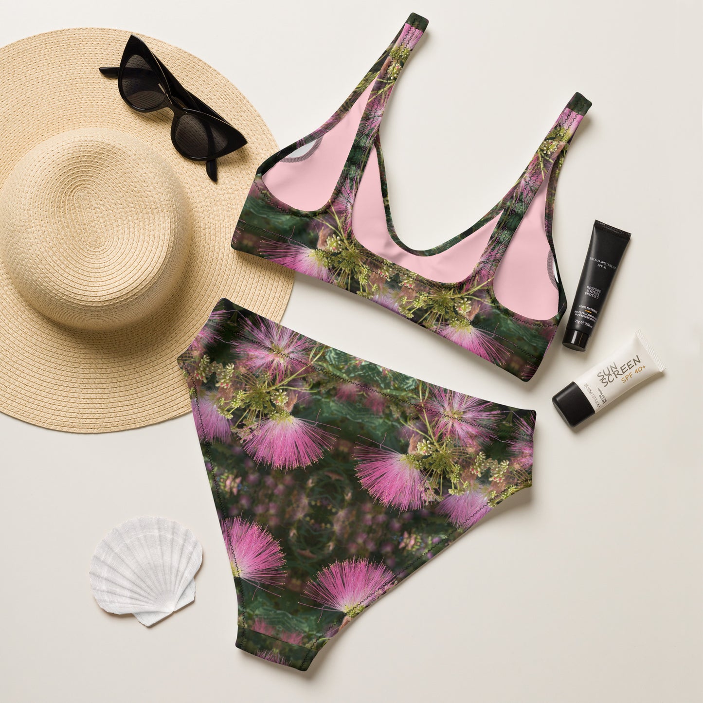 Pretty in Powder Puff Pink - High Waisted Bikini Set