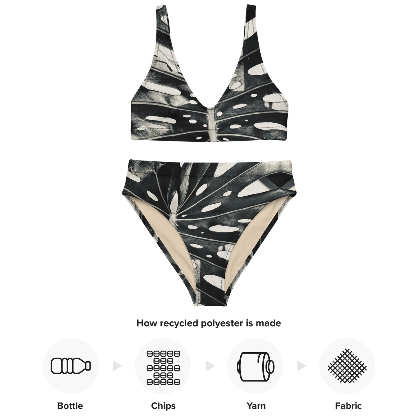 Monstera Madness - High Waisted Bikini