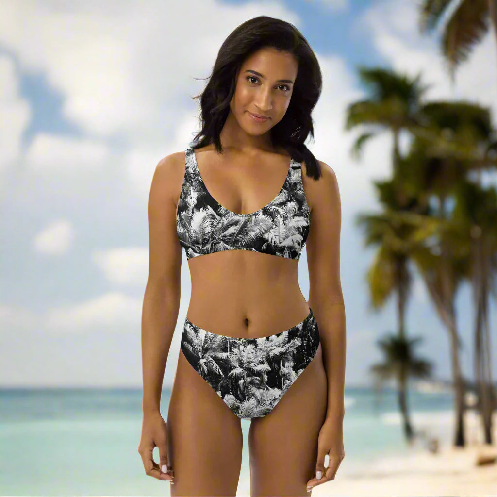 Palm Paradise - High-Waisted Bikini Set