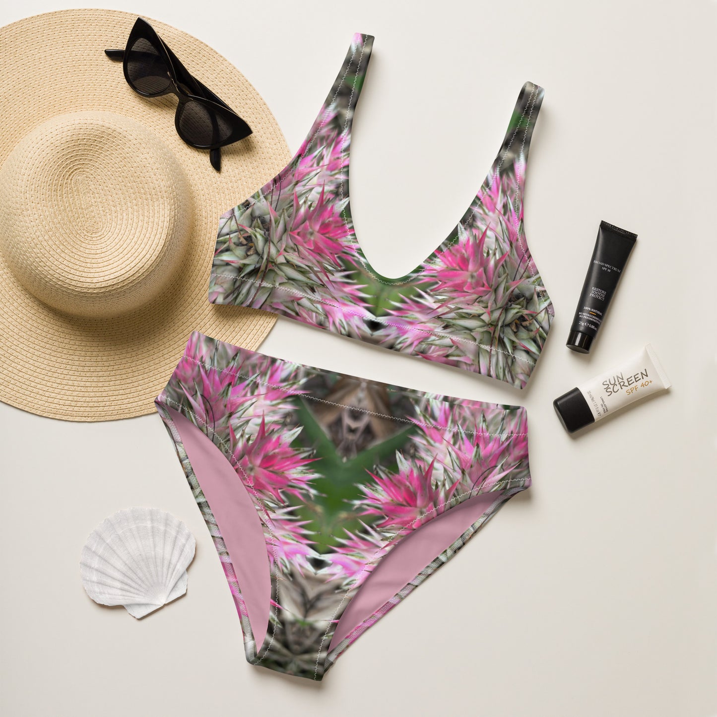 Sassy Pink Stellata Kaleidoscope - High Waisted Bikini