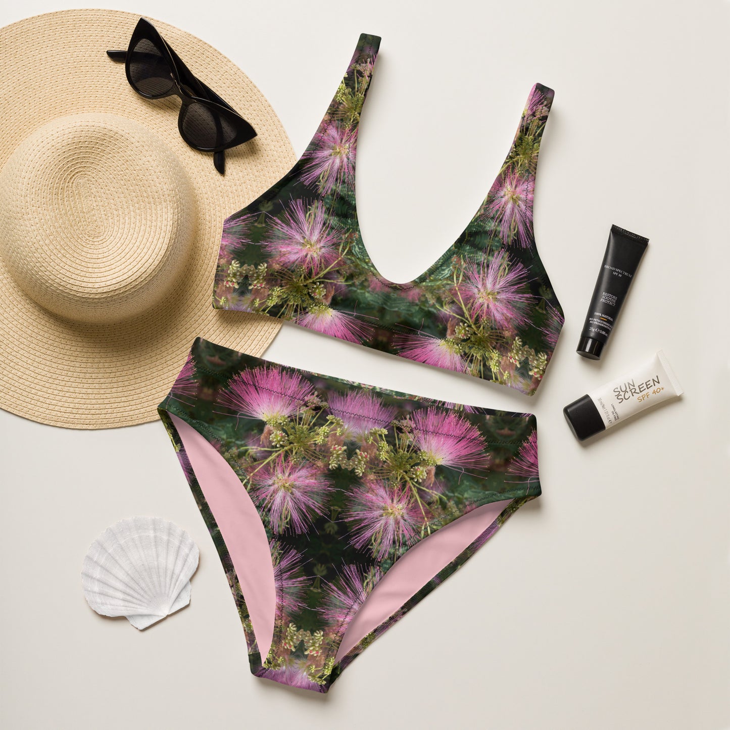 Pretty in Powder Puff Pink - High Waisted Bikini Set