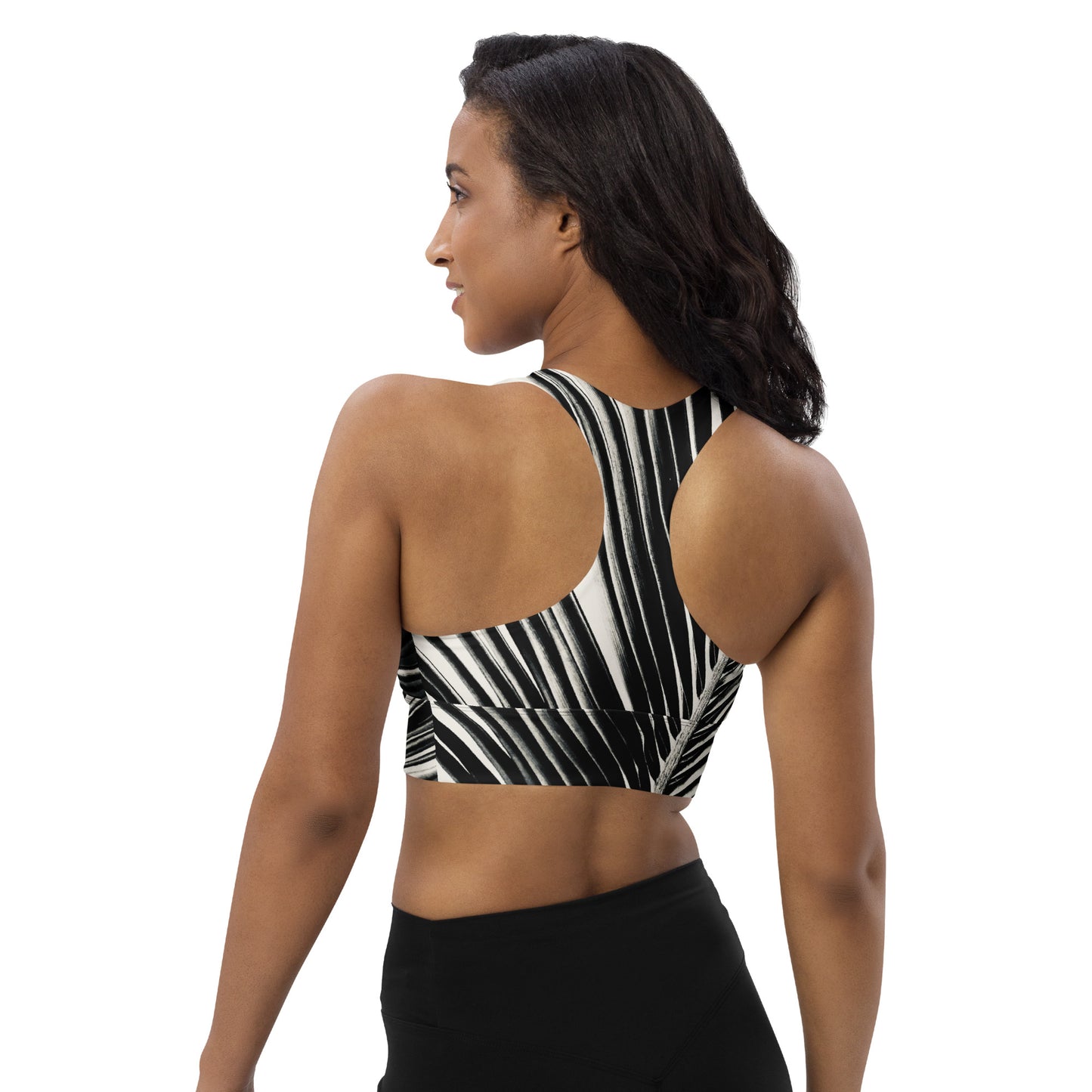 Pondering Palm - Longline Sports Bra