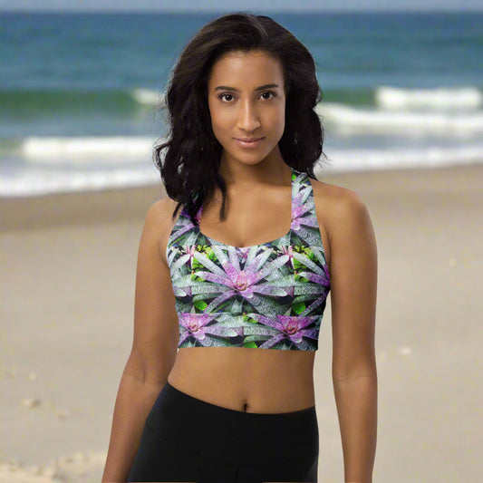 Bromeliad Fiesta - Longline Sports Bra