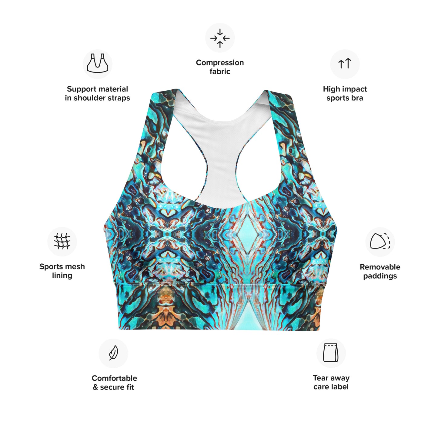 Abalone Dream - Longline Sports Bra