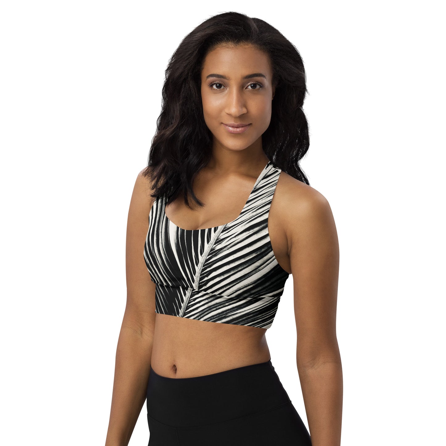 Pondering Palm - Longline Sports Bra