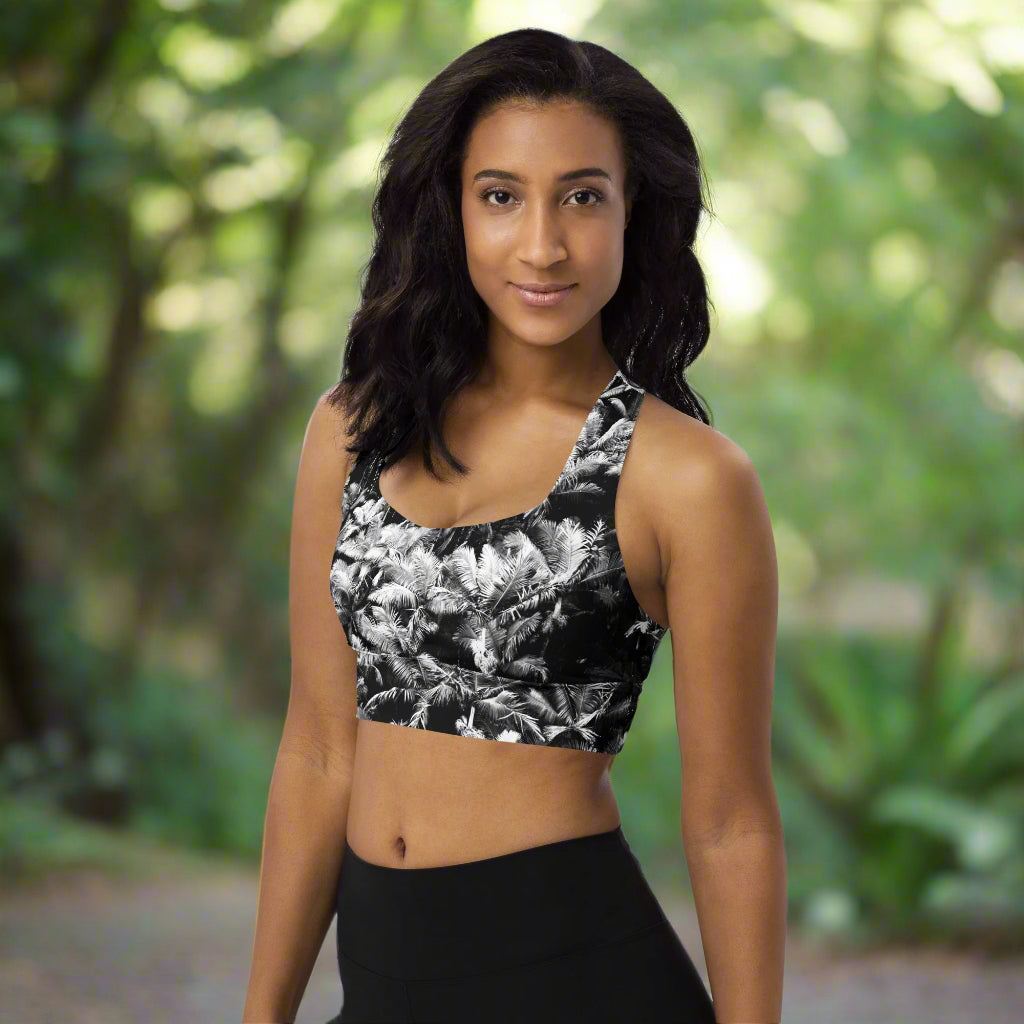 Palm Paradise - Longline Sports Bra