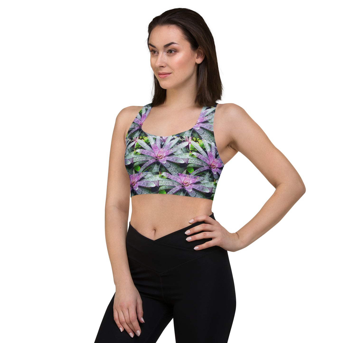 Bromeliad Fiesta - Longline Sports Bra
