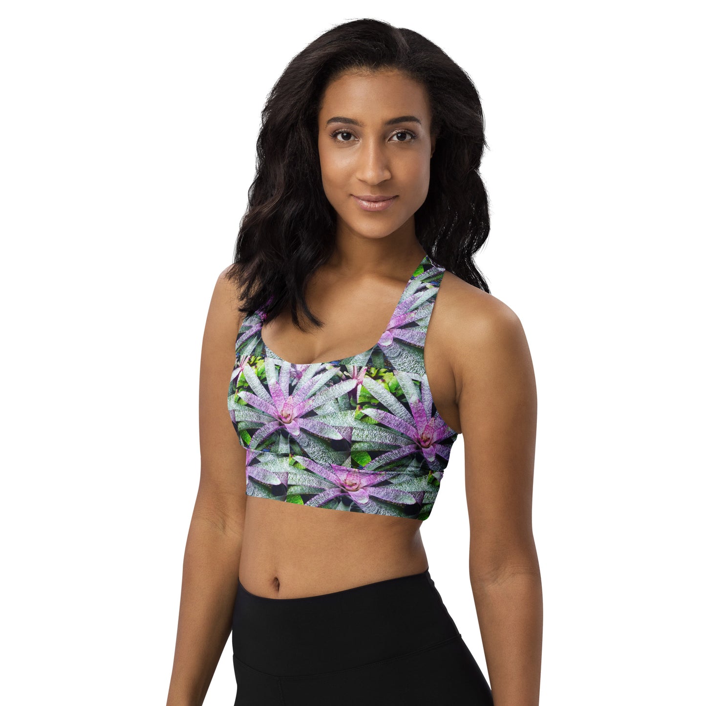 Bromeliad Fiesta - Longline Sports Bra