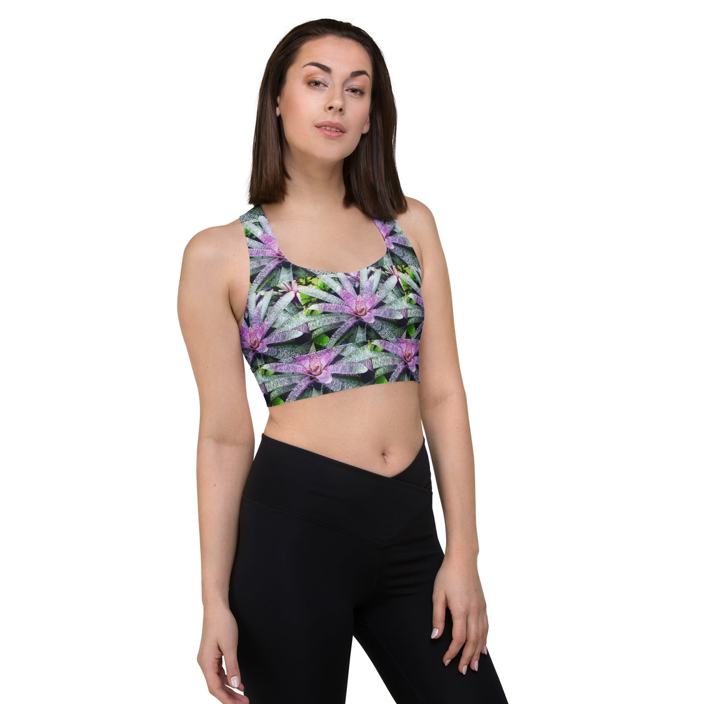 Bromeliad Fiesta - Longline Sports Bra