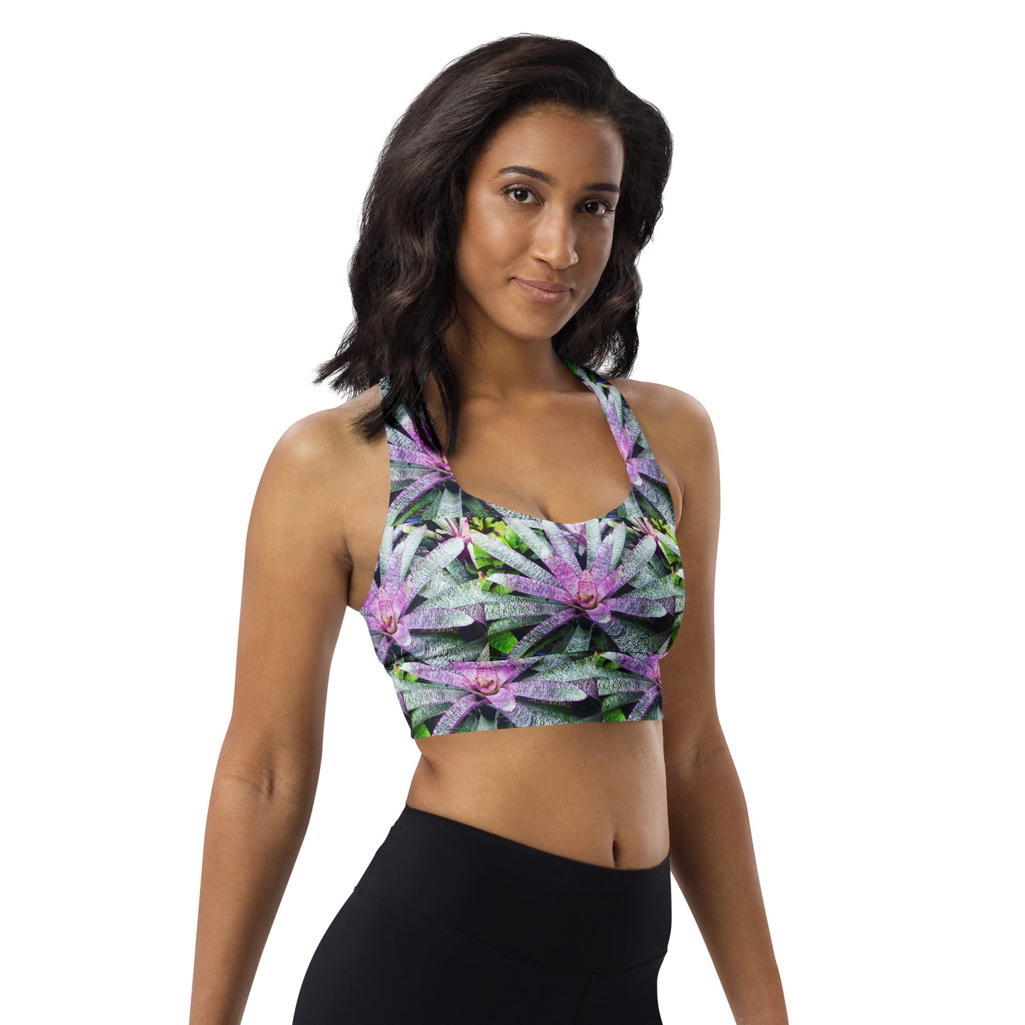 Bromeliad Fiesta - Longline Sports Bra