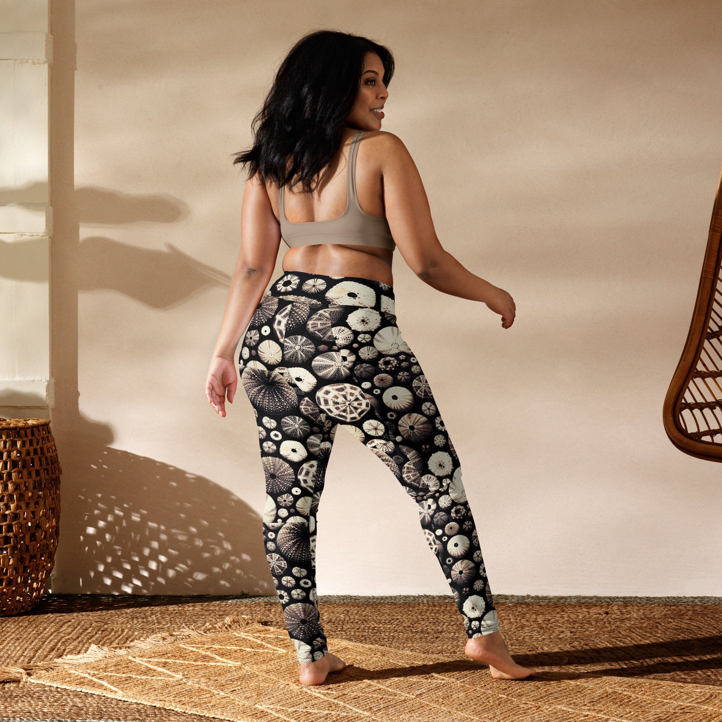 Urchin Glad You Came? - Athletic Leggings (Black Background)