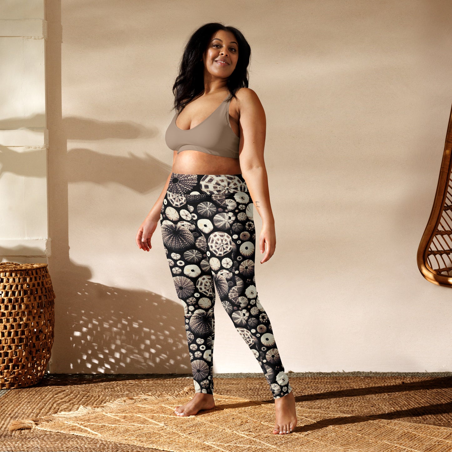 Urchin Glad You Came? - Athletic Leggings (Black Background)